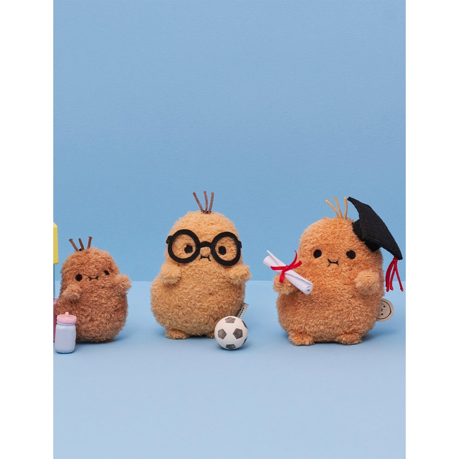Noodoll Ricespud Professor mini sitting soft toy 13cm, imported from the UK