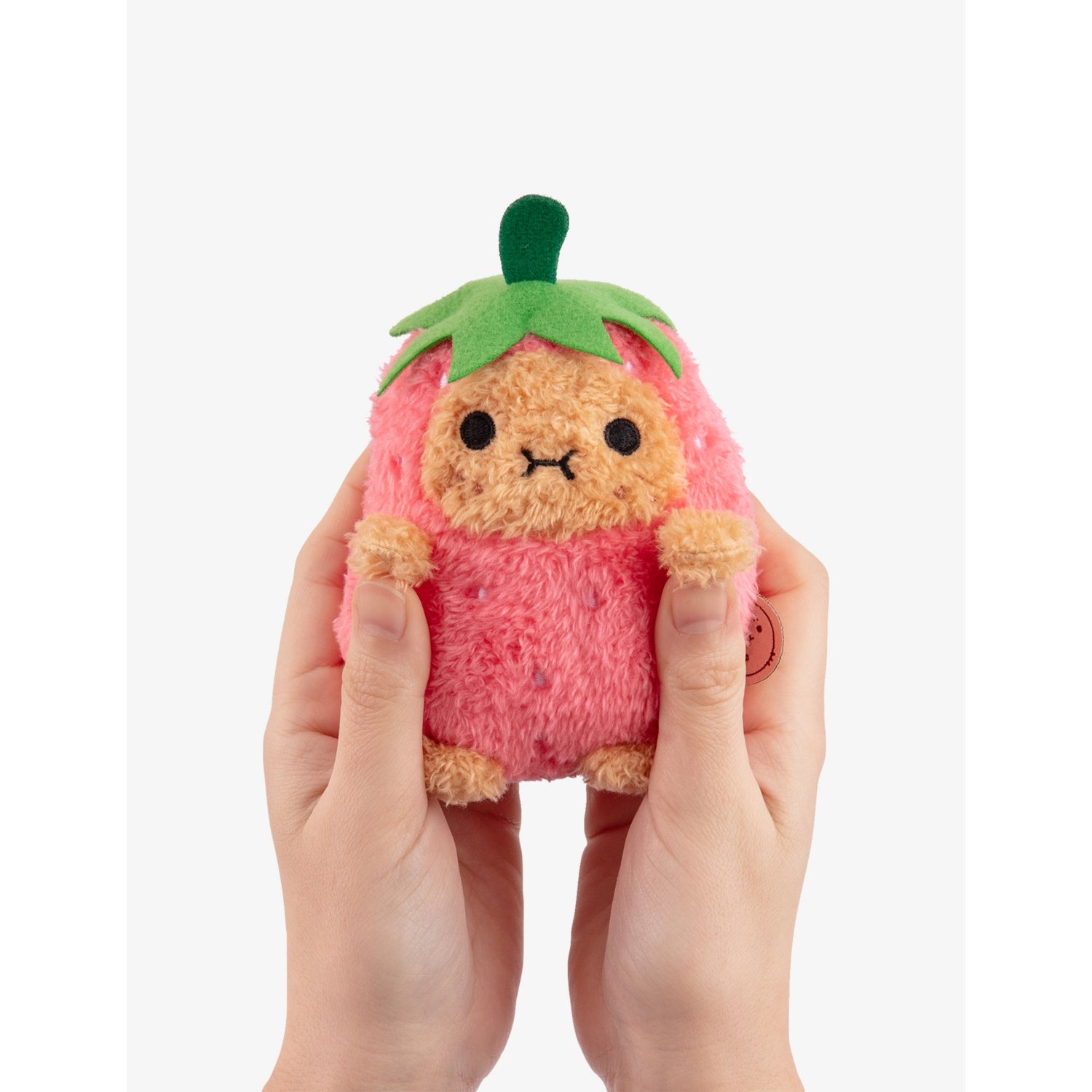 Noodoll Ricespud strawberry mini sitting soft toy 13cm, UK version