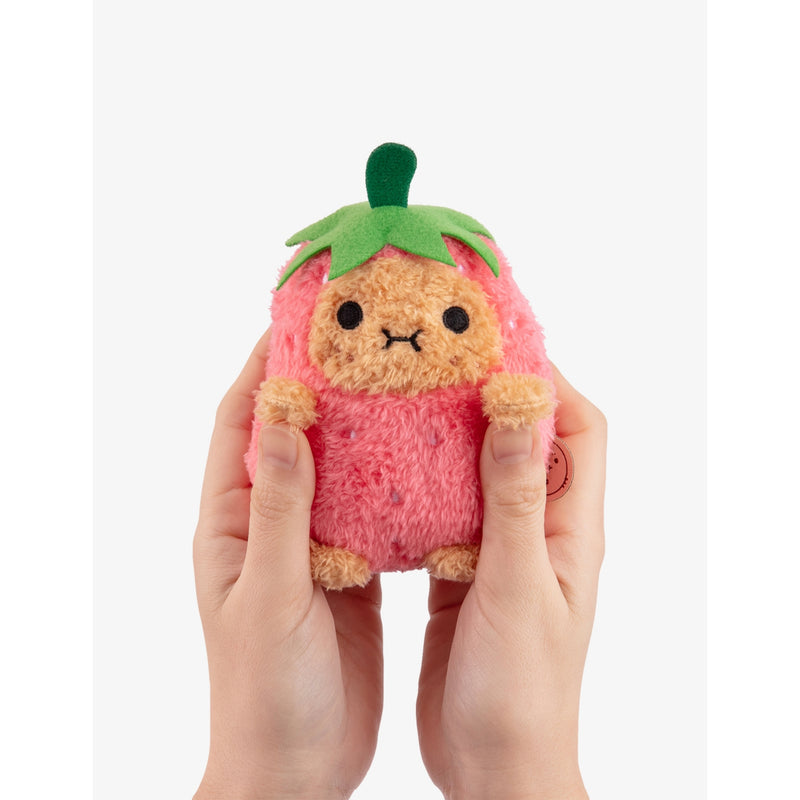Noodoll Ricespud strawberry mini sitting soft toy 13cm, UK version