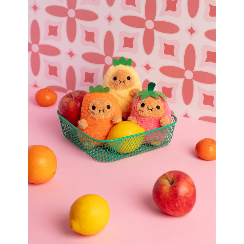 Noodoll Ricespud strawberry mini sitting soft toy 13cm, UK version