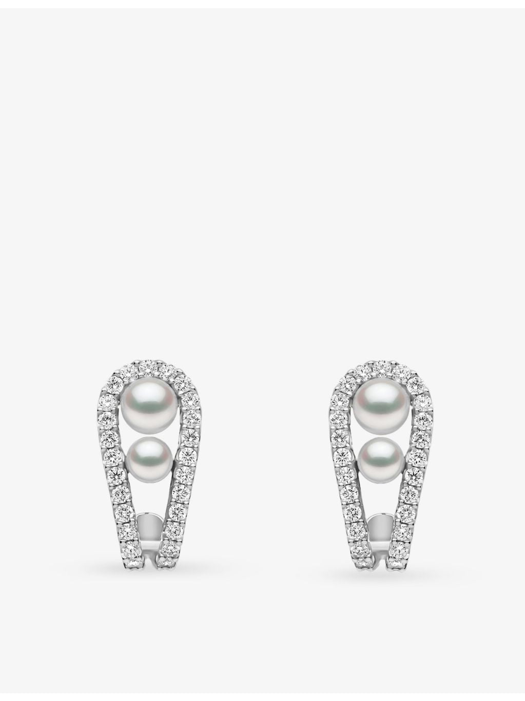 Yoko London Akoya pearl diamond earrings 0.5ct, imported from the UK