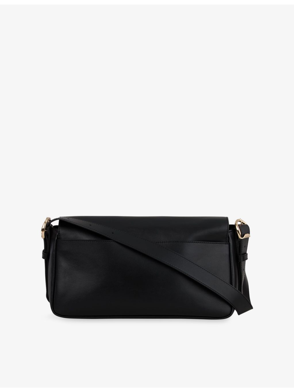 Sandro Le Mambo leather shoulder bag with flap-over design, UK version