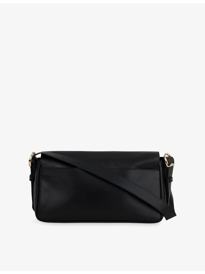 Sandro Le Mambo leather shoulder bag with flap-over design, UK version