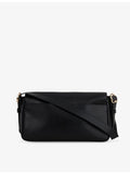 Sandro Le Mambo leather shoulder bag with flap-over design, UK version