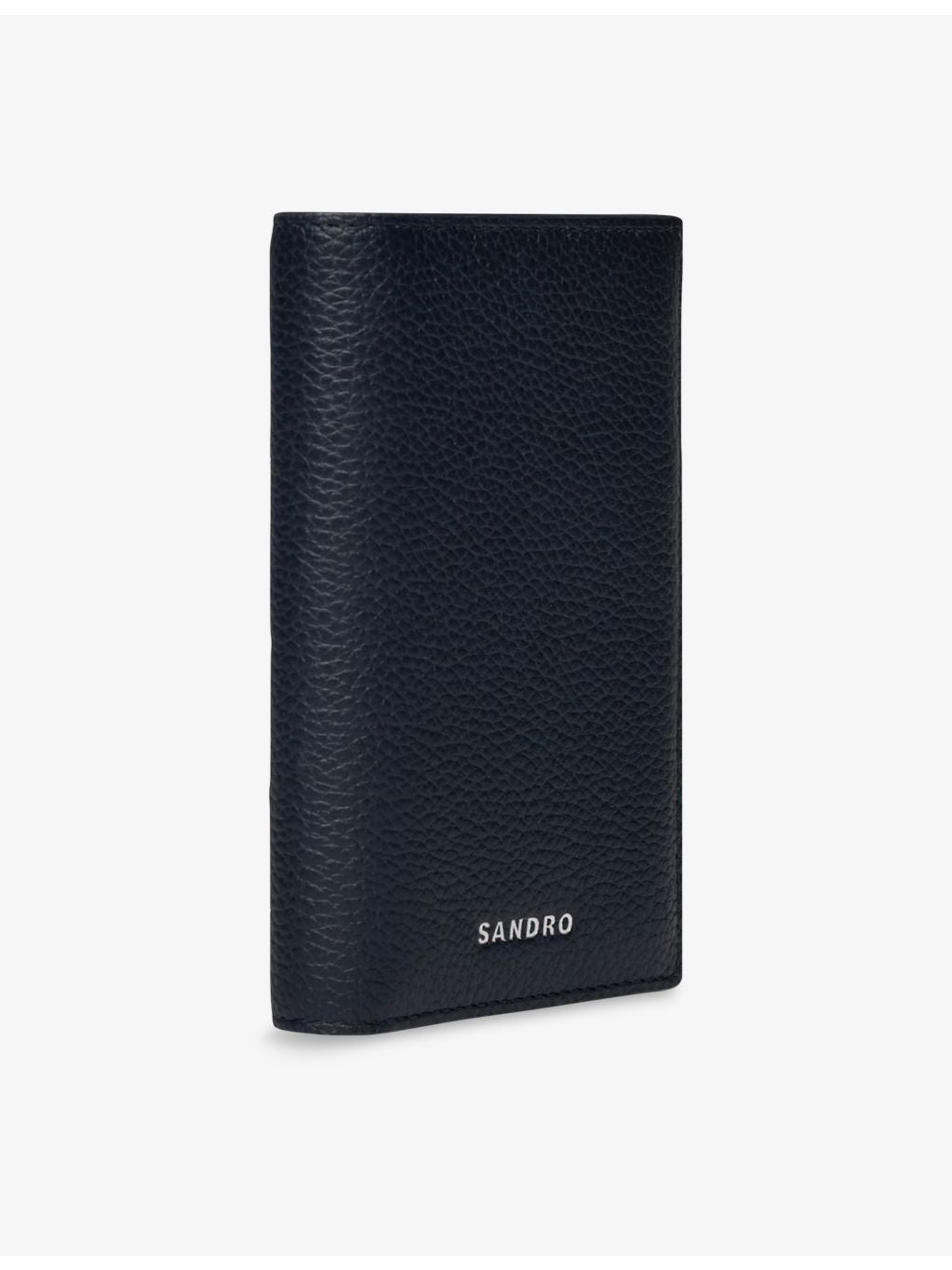 Sandro grained leather card holder 10cm, imported from the UK
