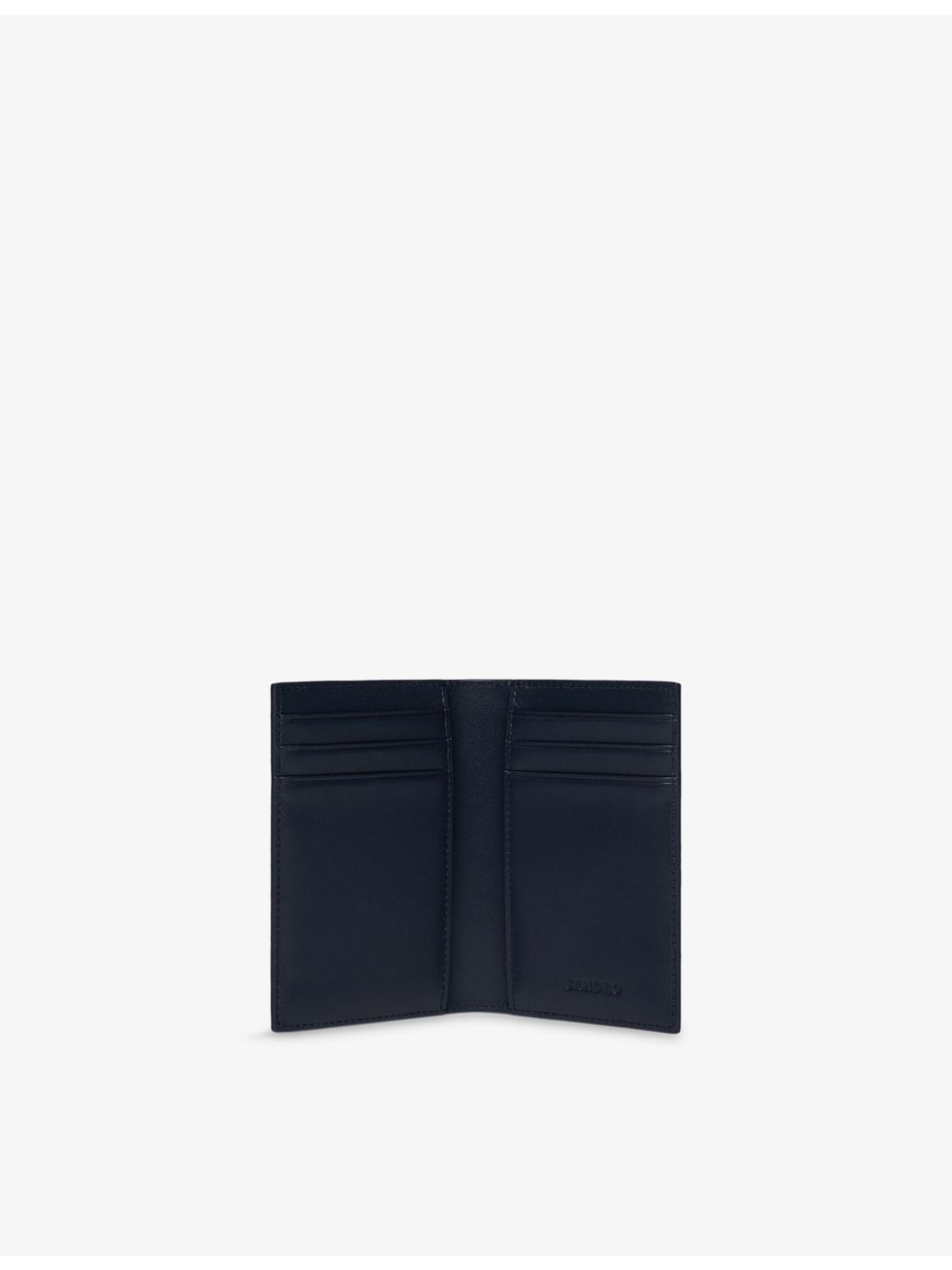 Sandro grained leather card holder 10cm, imported from the UK