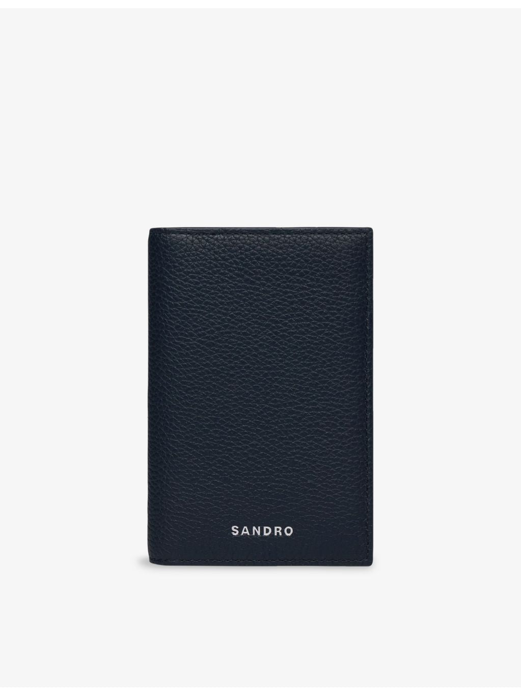 Sandro grained leather card holder 10cm, imported from the UK