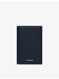 Sandro grained leather card holder 10cm, imported from the UK