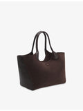 BOSS leather tote bag with logo-embossed front and gold-tone hardware (British brand)