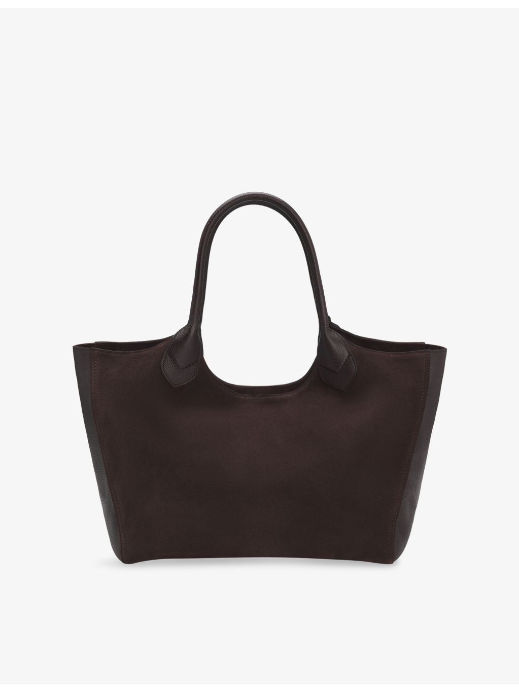 BOSS leather tote bag with logo-embossed front and gold-tone hardware (British brand)