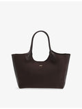 BOSS leather tote bag with logo-embossed front and gold-tone hardware (British brand)