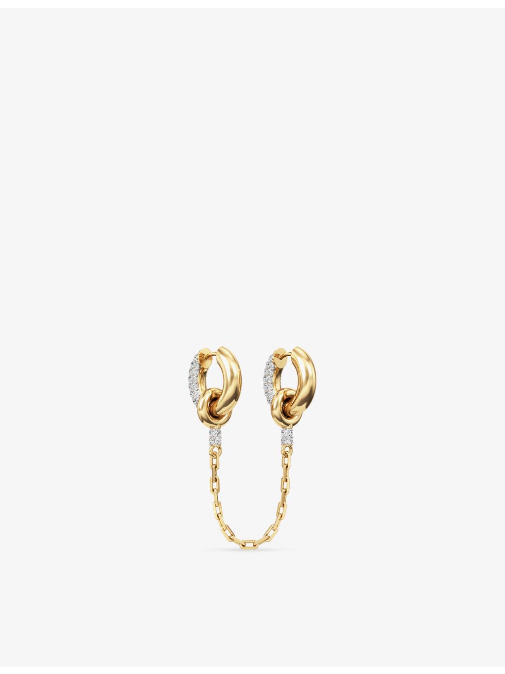 Phoria white topaz huggie earrings in 18ct gold vermeil, UK version