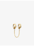 Phoria white topaz huggie earrings in 18ct gold vermeil, UK version
