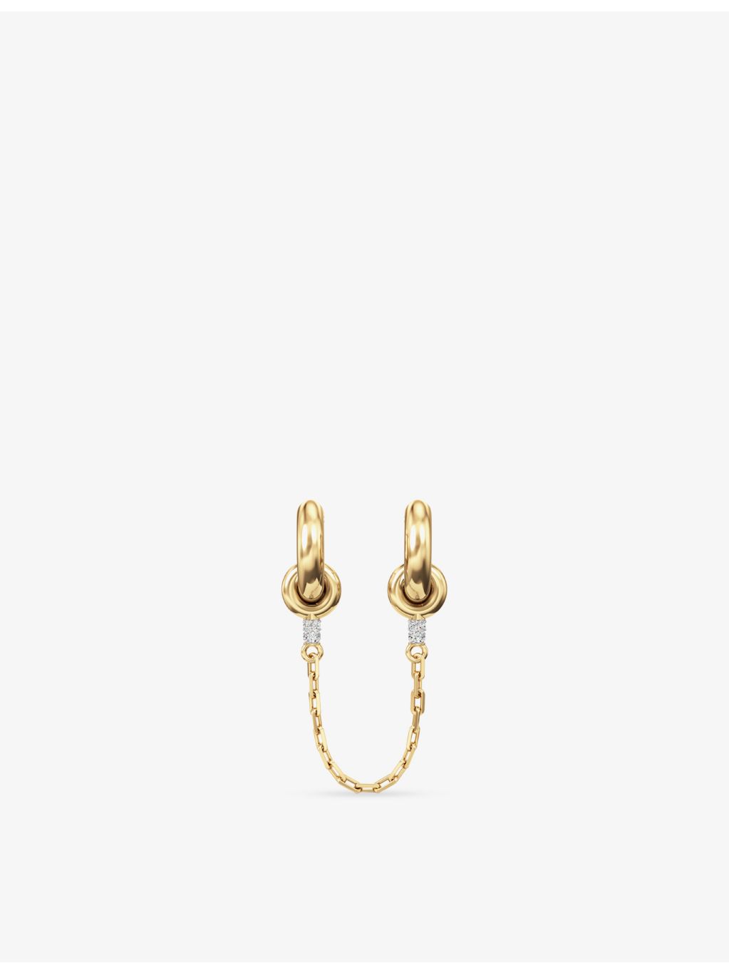Phoria white topaz huggie earrings in 18ct gold vermeil, UK version