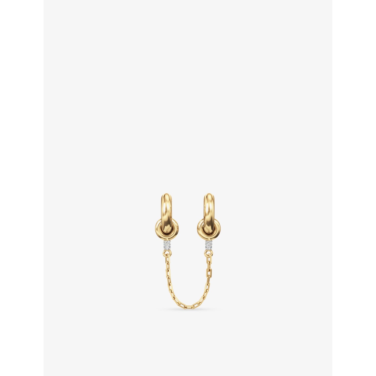 Phoria white topaz huggie earrings in 18ct gold vermeil, UK version