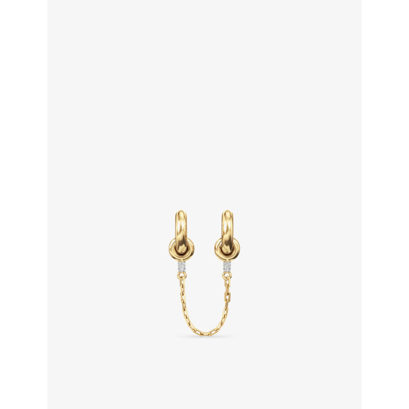 Phoria white topaz huggie earrings in 18ct gold vermeil, UK version