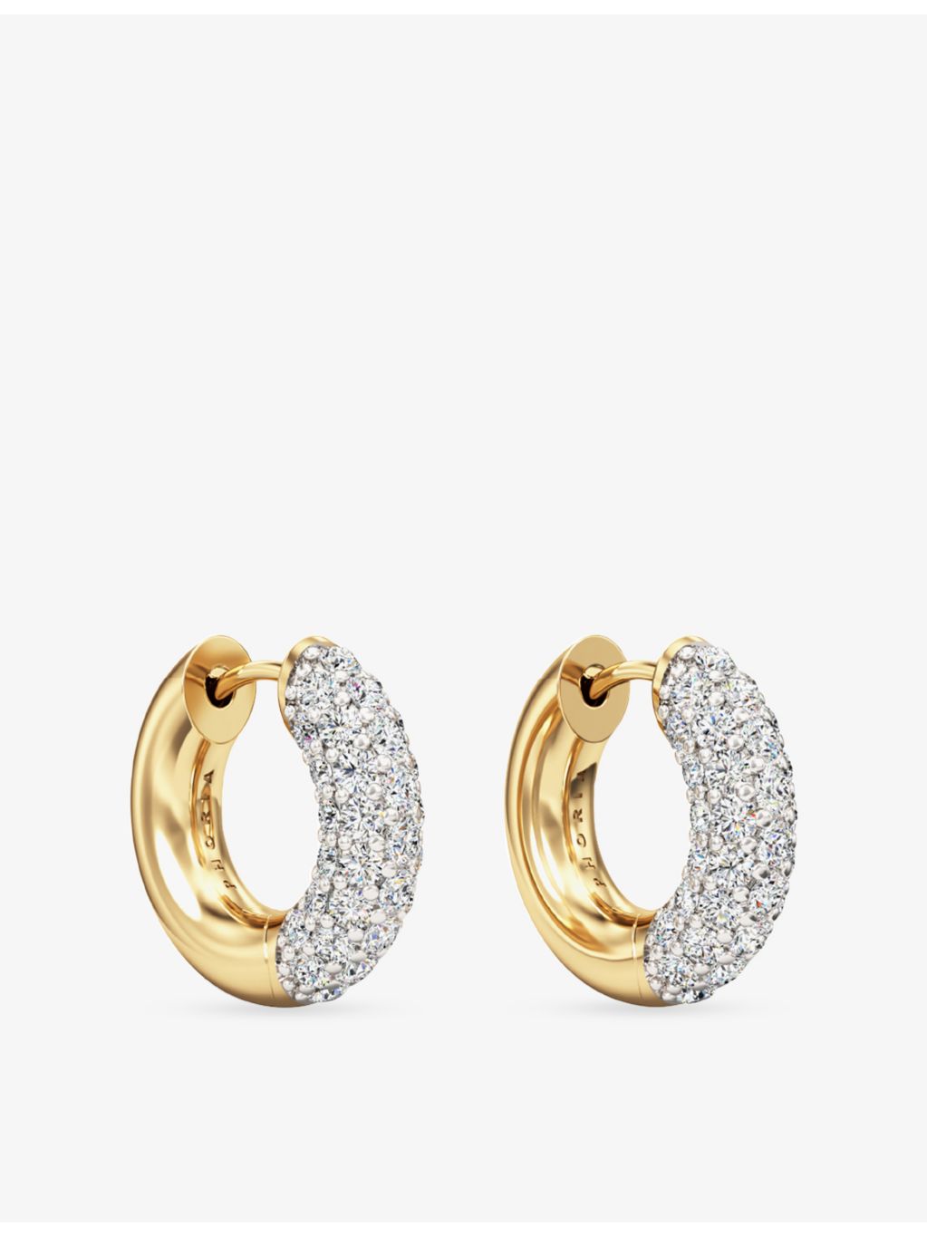 Phoria white topaz huggie earrings in 18ct gold vermeil, UK version