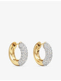 Phoria white topaz huggie earrings in 18ct gold vermeil, UK version