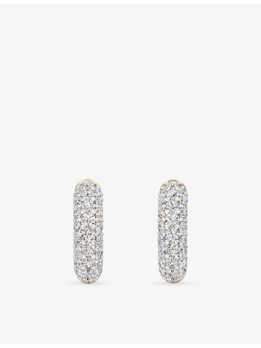 Phoria white topaz huggie earrings in 18ct gold vermeil, UK version