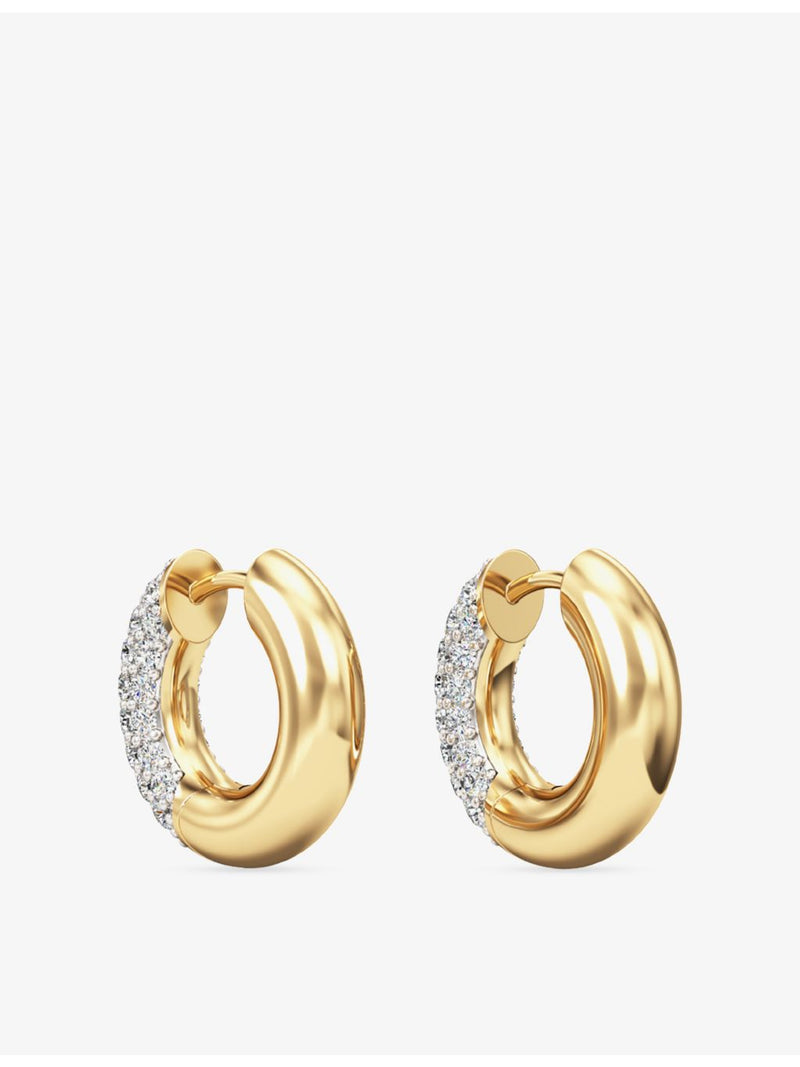 Phoria white topaz huggie earrings in 18ct gold vermeil, UK version