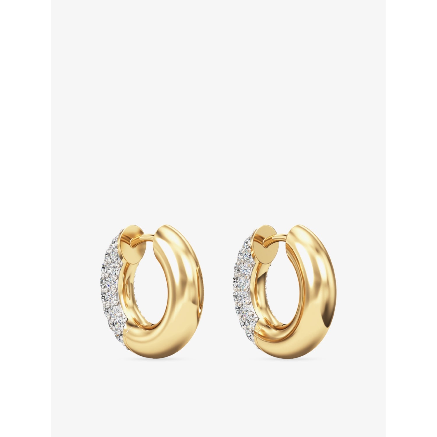 Phoria white topaz huggie earrings in 18ct gold vermeil, UK version
