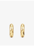 Phoria white topaz huggie earrings in 18ct gold vermeil, UK version
