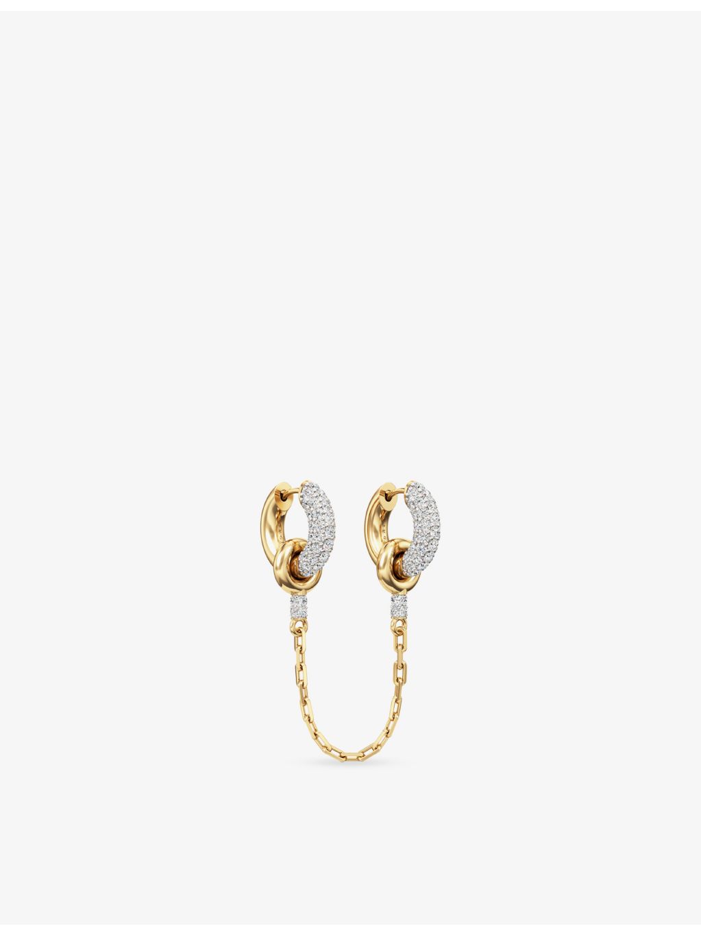Phoria white topaz huggie earrings in 18ct gold vermeil, UK version