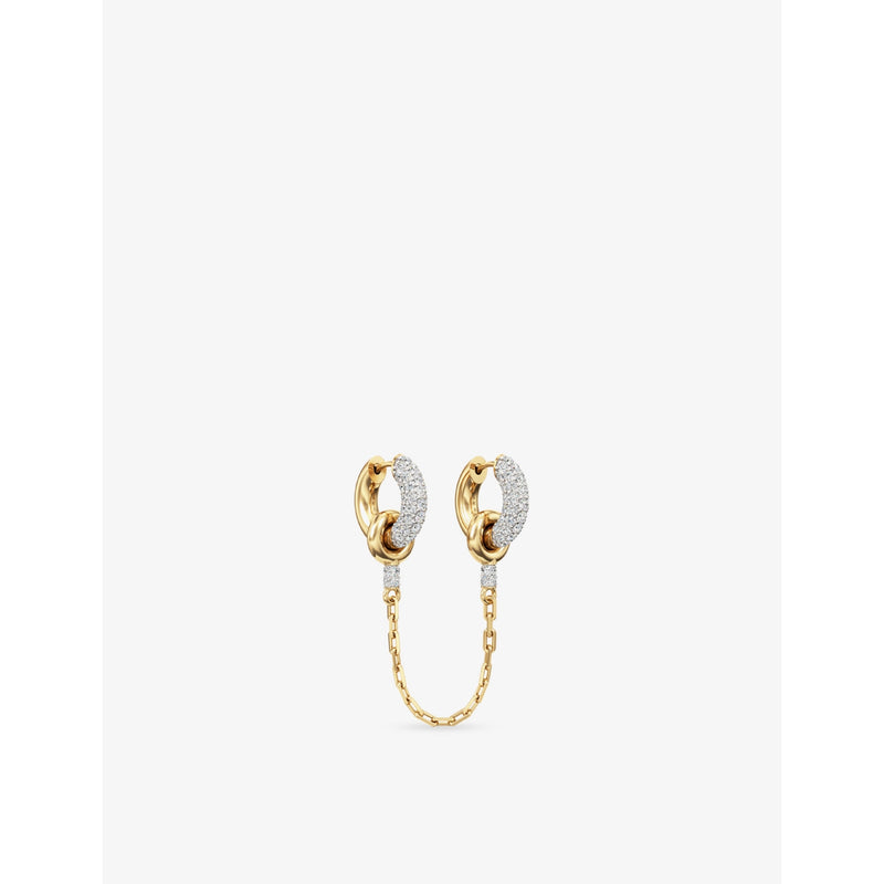 Phoria white topaz huggie earrings in 18ct gold vermeil, UK version