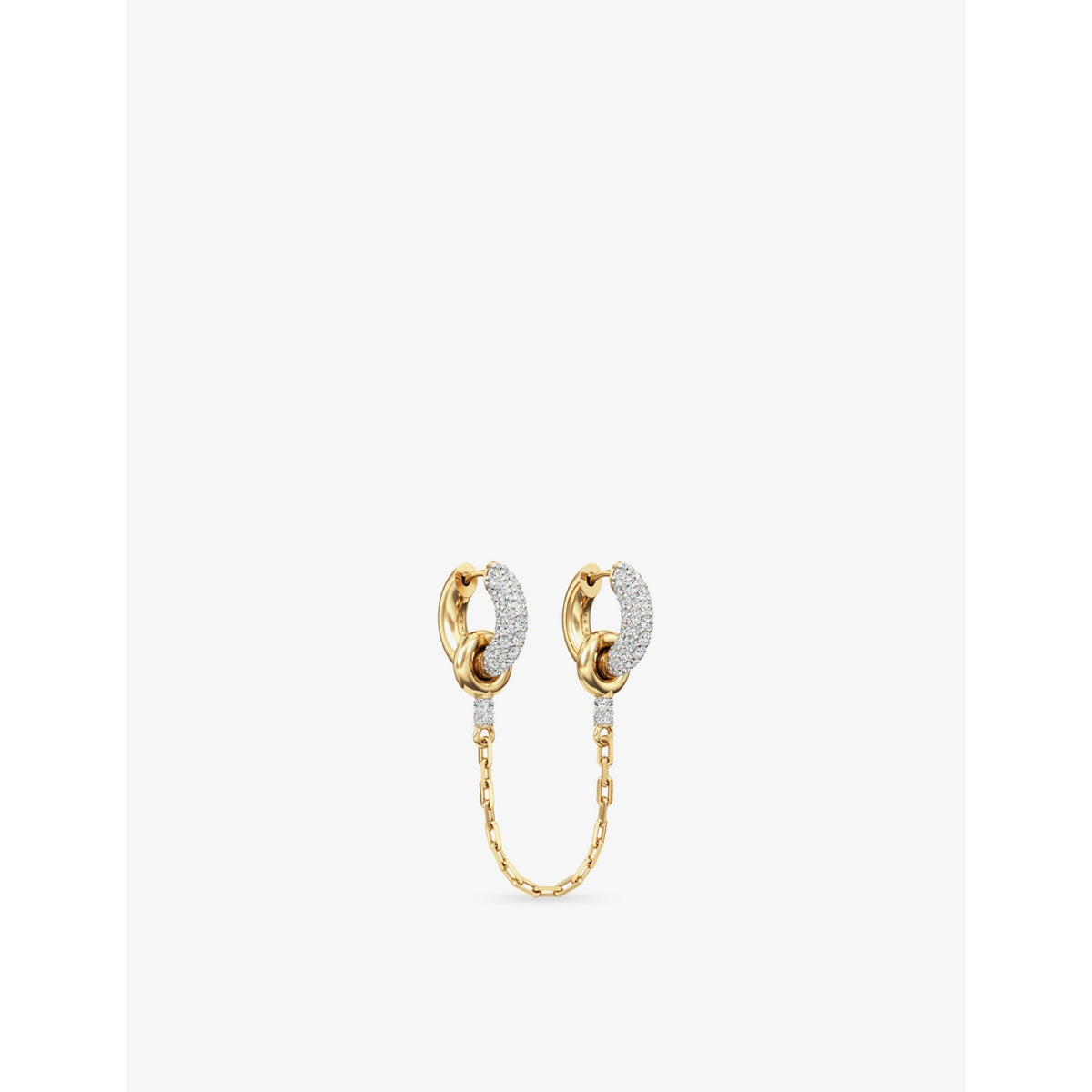 Phoria white topaz huggie earrings in 18ct gold vermeil, UK version