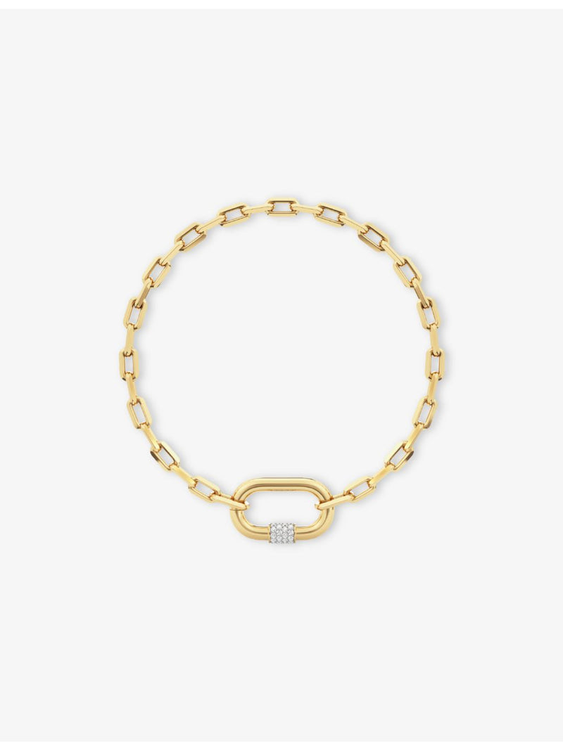 Phoria 18ct gold vermeil white topaz chain bracelet (British brand)