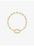 Phoria 18ct gold vermeil white topaz chain bracelet (British brand)