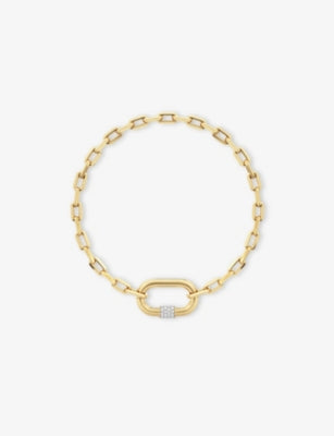 Phoria Screw 18ct Yellow Gold Vermeil and 0.36ct White Topaz Chain Bracelet