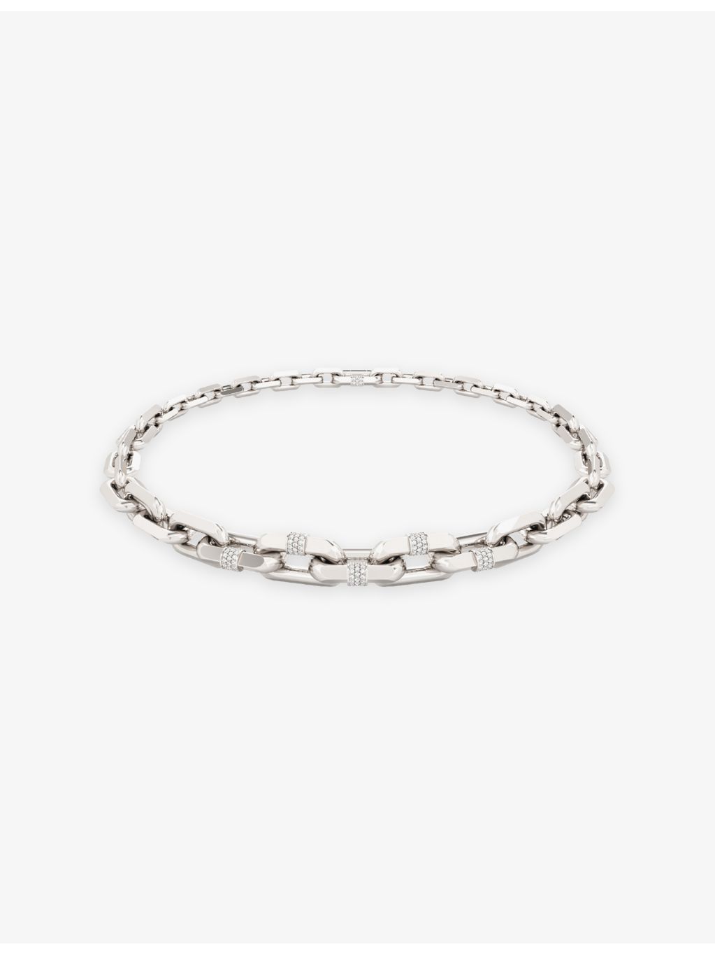 Phoria Runaway graduated silver and white topaz necklace (British brand)
