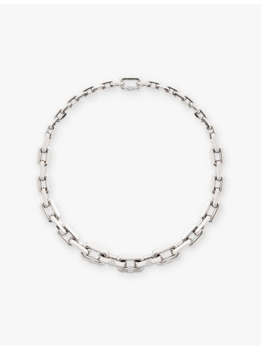 Phoria Runaway graduated silver and white topaz necklace (British brand)
