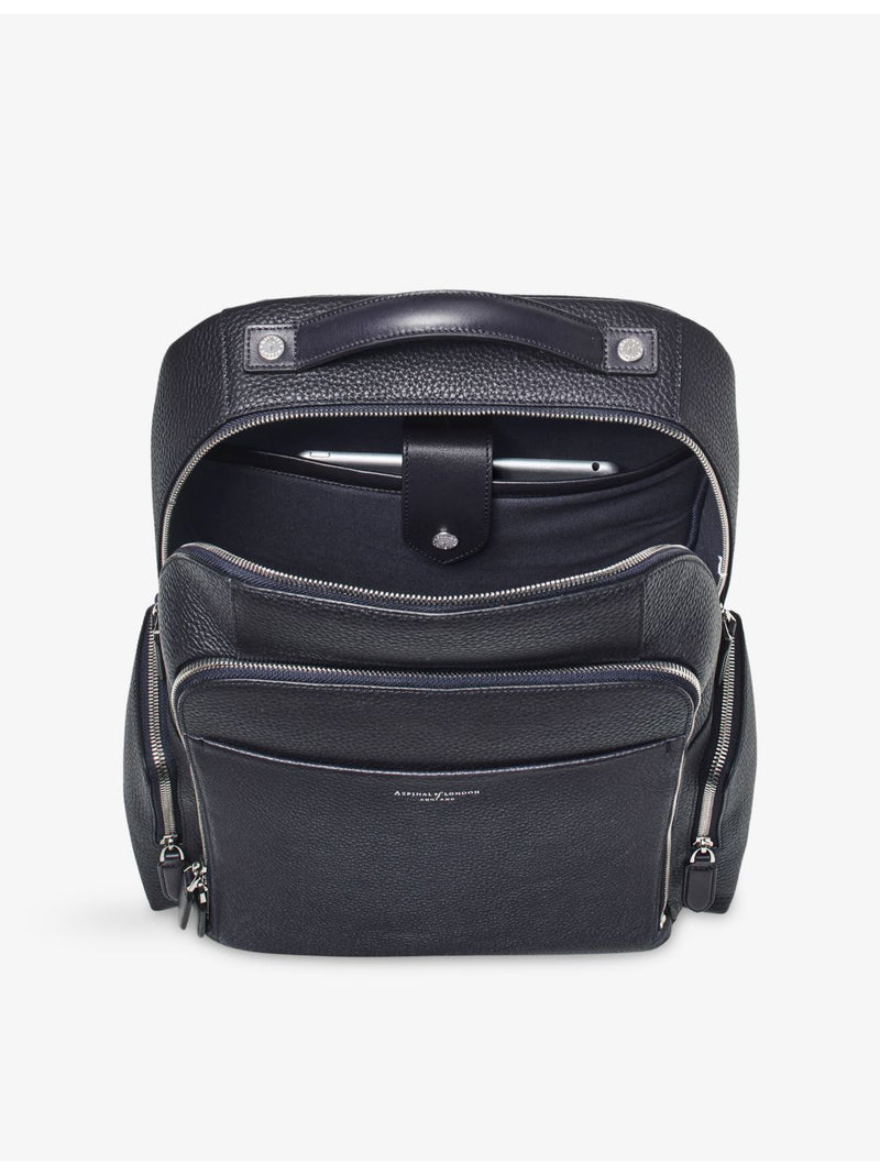 Aspinal of London zipped leather backpack 24L, imported from the UK