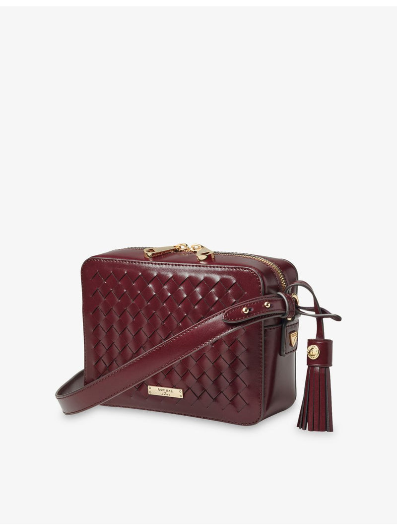 Aspinal of London interlock-weave leather camera bag, UK version