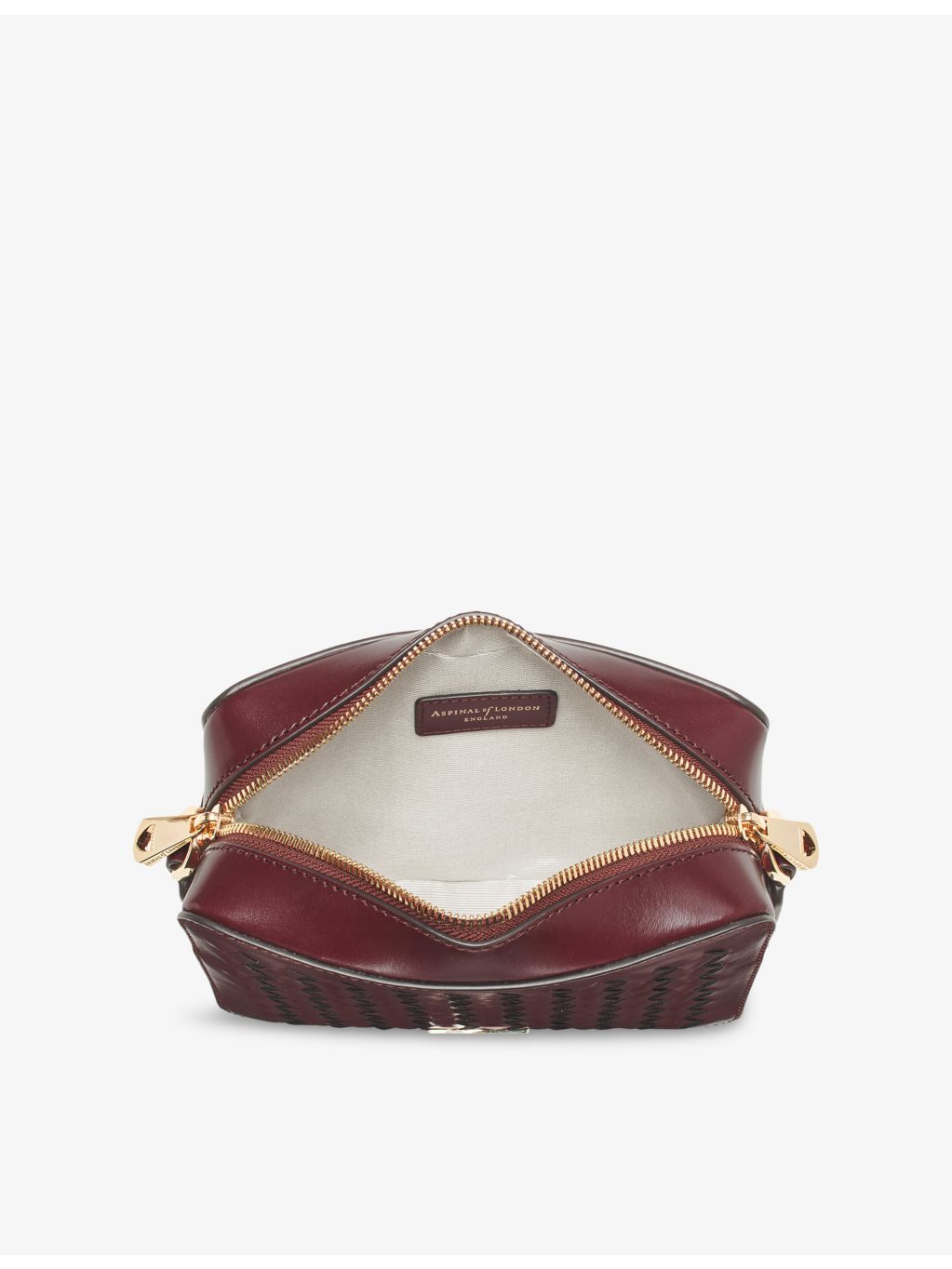 Aspinal of London interlock-weave leather camera bag, UK version