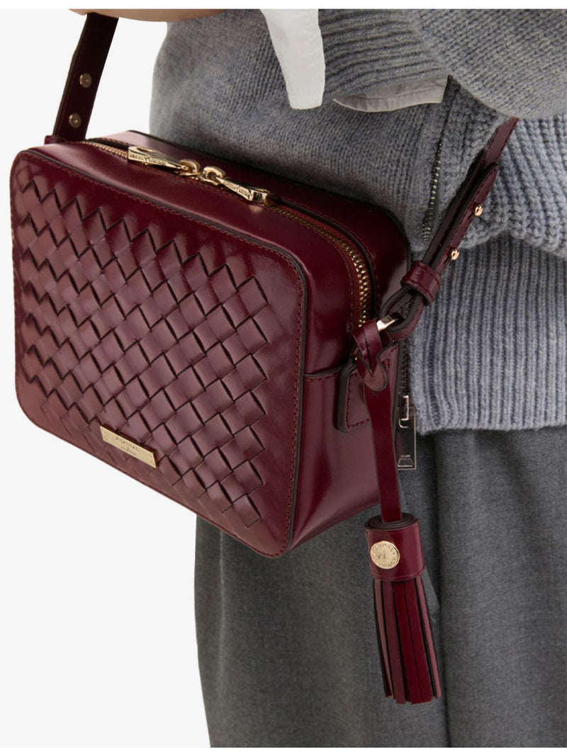 Aspinal of London interlock-weave leather camera bag, UK version