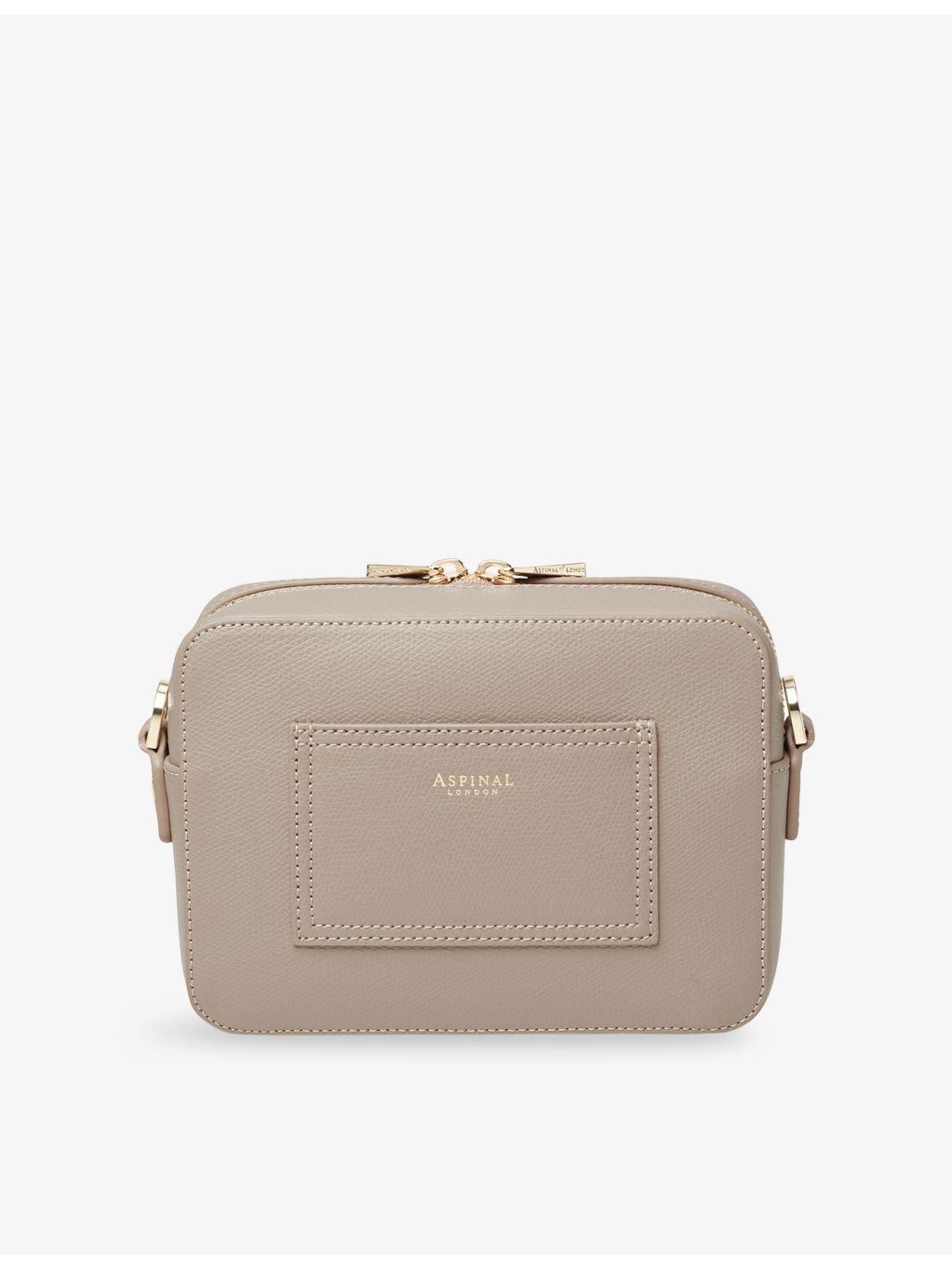 Aspinal of London leather camera bag with logo plaque - British product
