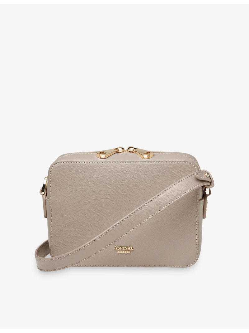 Aspinal of London leather camera bag with logo plaque - British product