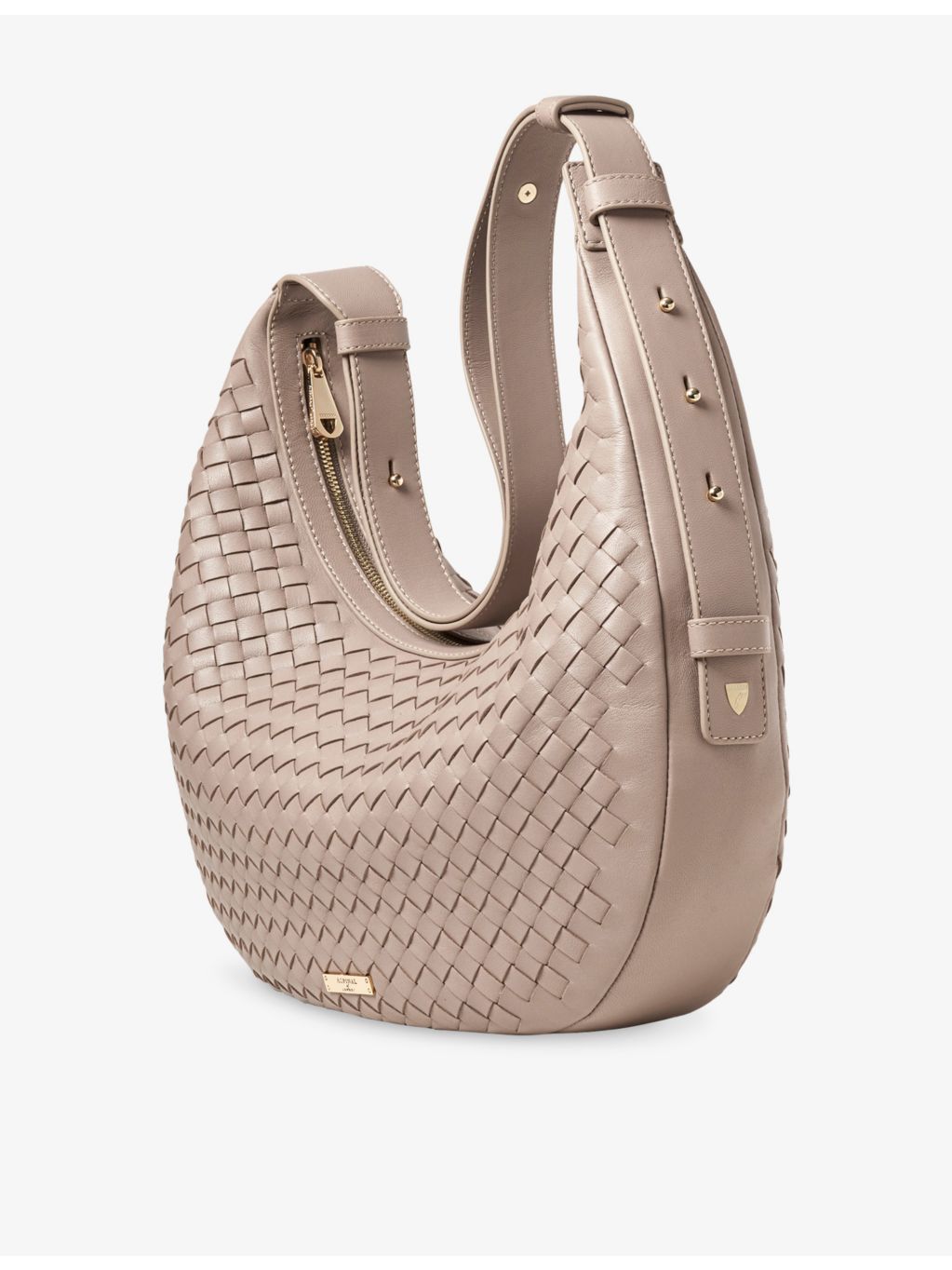 Aspinal of London Soho large crescent leather shoulder bag - British product