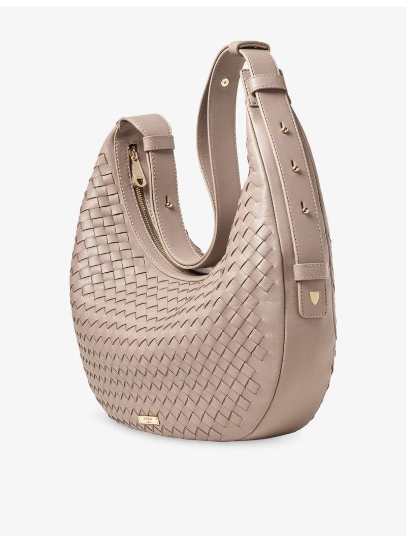 Aspinal of London Soho large crescent leather shoulder bag - British product