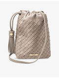 Aspinal of London Soho Weave leather cross-body pouch, imported from the UK