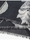 Aspinal of London merino-silk scarf with abstract pattern, imported from the UK