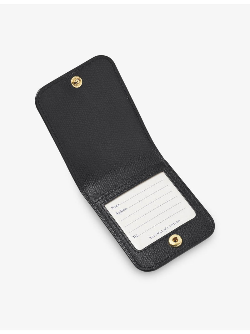 Aspinal of London leather luggage tag with address card - British product