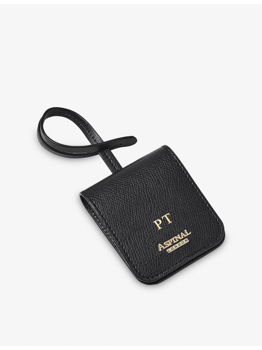 Aspinal of London leather luggage tag with address card - British product