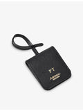Aspinal of London leather luggage tag with address card - British product