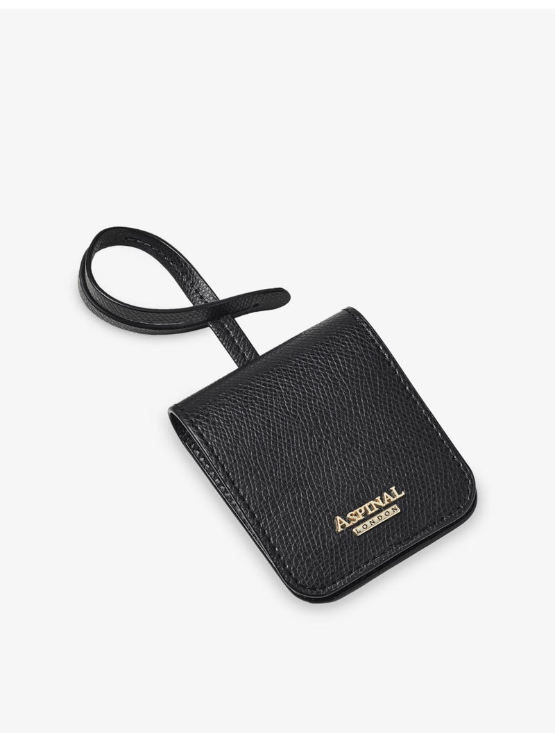 Aspinal of London leather luggage tag with address card - British product