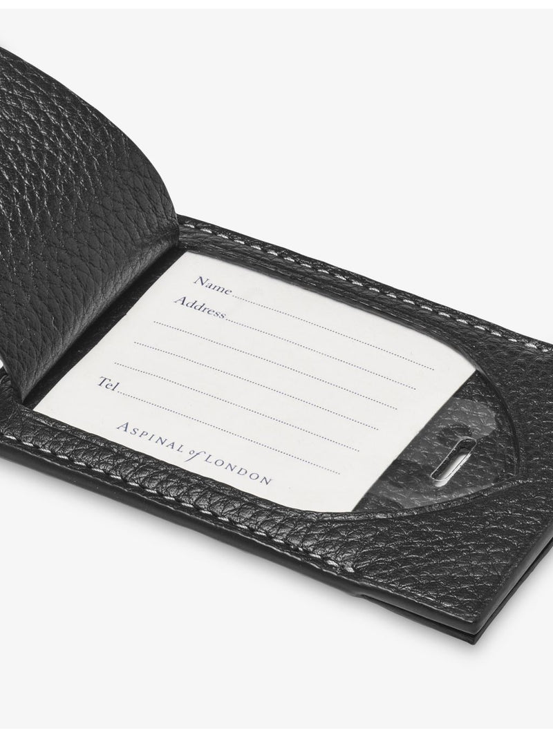 Aspinal of London Hudson leather luggage tag, imported from the UK