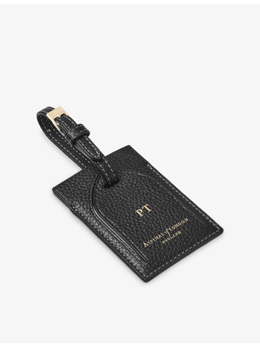 Aspinal of London Hudson leather luggage tag, imported from the UK